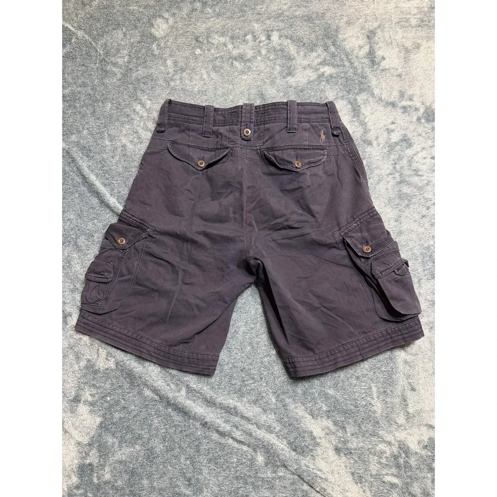Polo Ralph Lauren Mens Cargo Shorts Size 32 Navy Blue Cotton Twill Utility Hikin